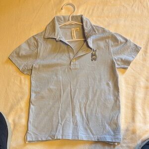 Janie and Jack Pale Blue Polo with Embroidered Bunny